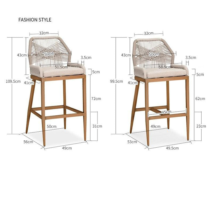 Bess Patio Bar Stool with Cushion