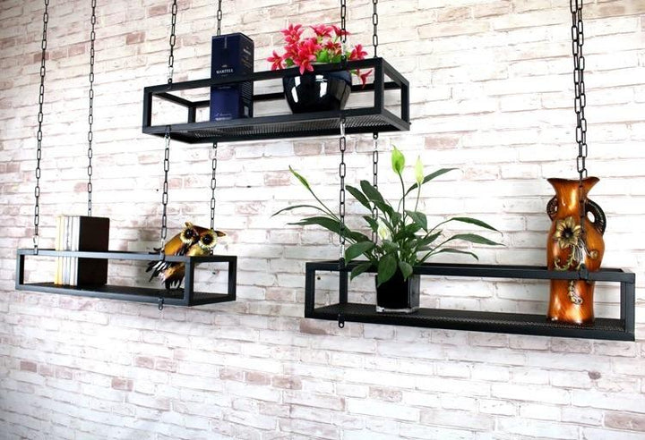 Black Steel Ceiling Hanging Planter
