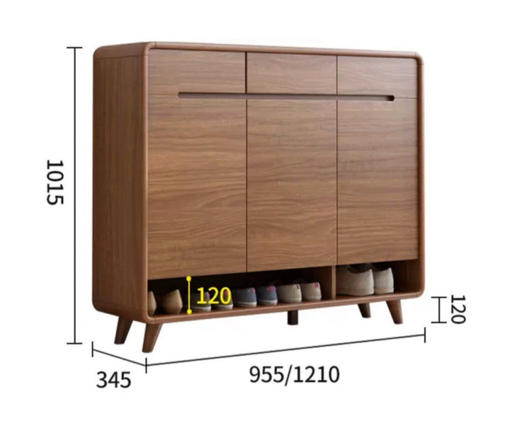 Modern Walnut Shoe Cabinet