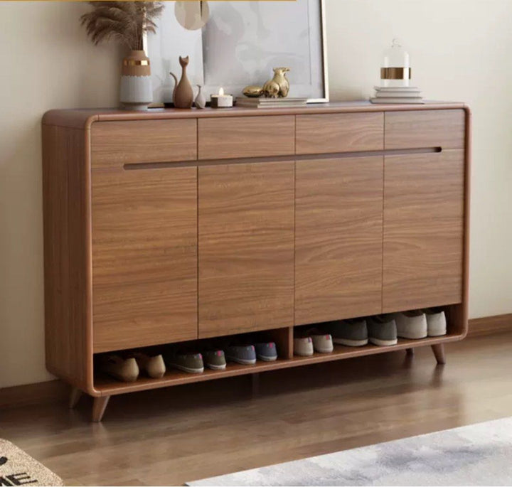 Modern Walnut Shoe Cabinet