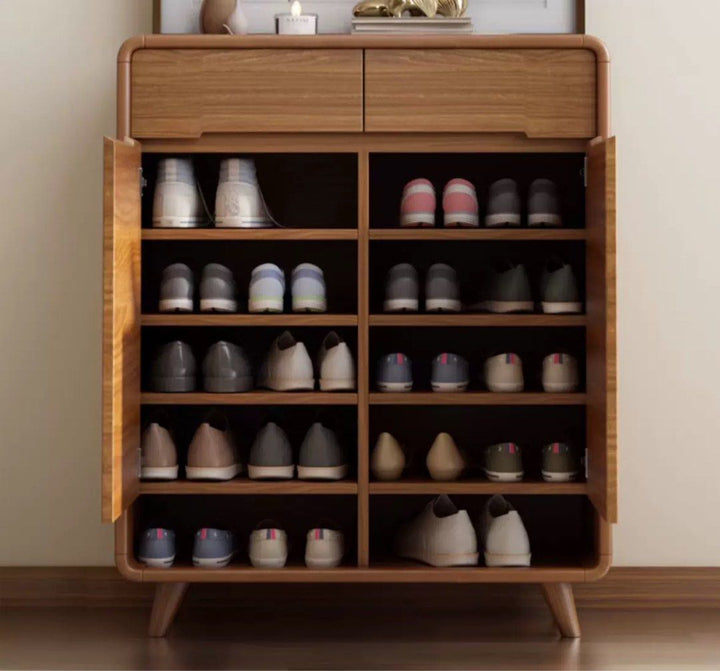 Modern Walnut Shoe Cabinet