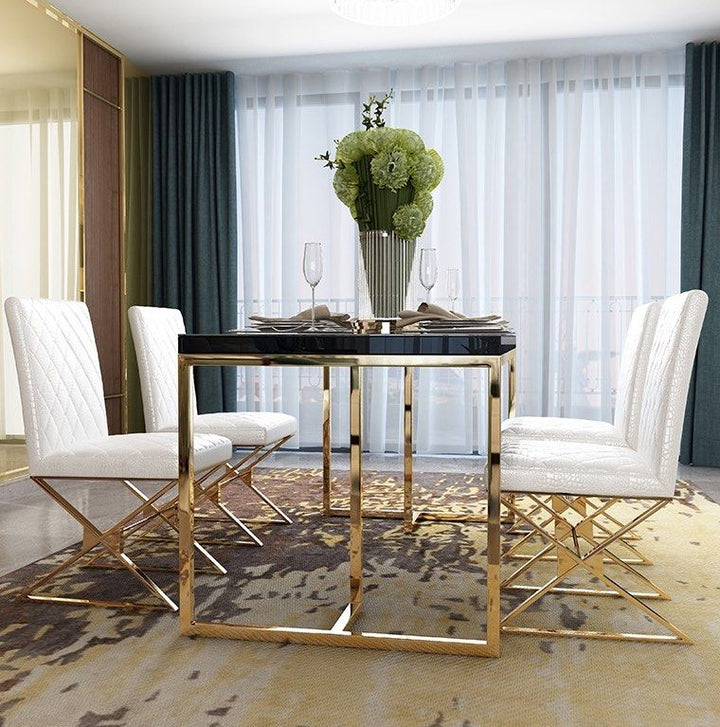 Modern Gold Dining Table Set