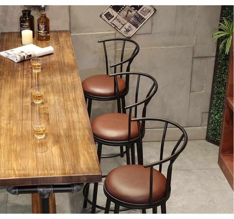 Industrial Solid Wood Bar Stool and Table
