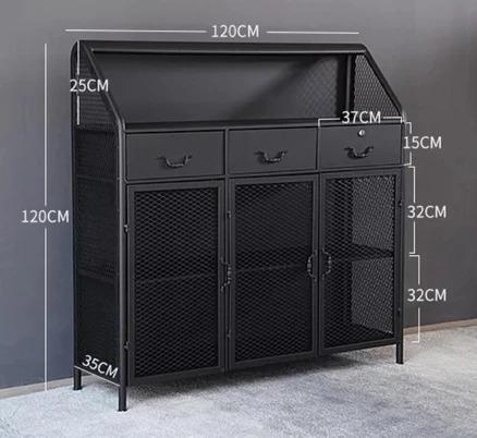 CAMILLA Modern Buffet Sideboard Industrial Metal Wine Cabinet