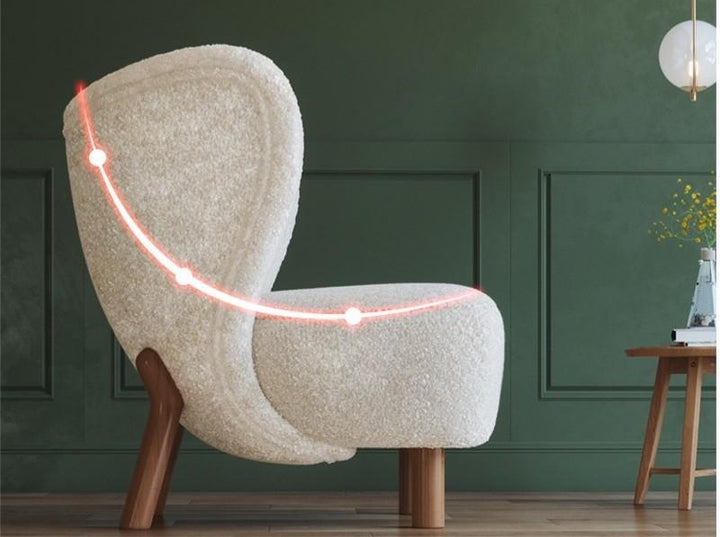 Modern Accent Comfy Chair / Wool Lazy Boucle Chair