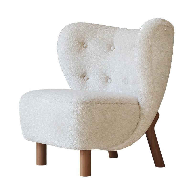 Modern Accent Comfy Chair / Wool Lazy Boucle Chair