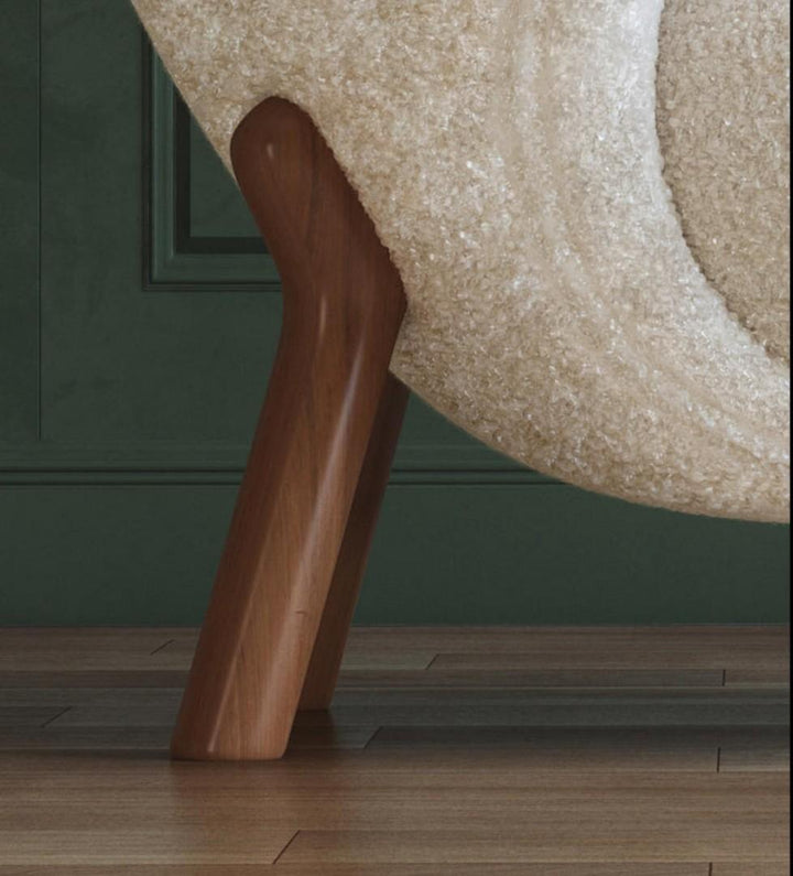 Modern Accent Comfy Chair / Wool Lazy Boucle Chair