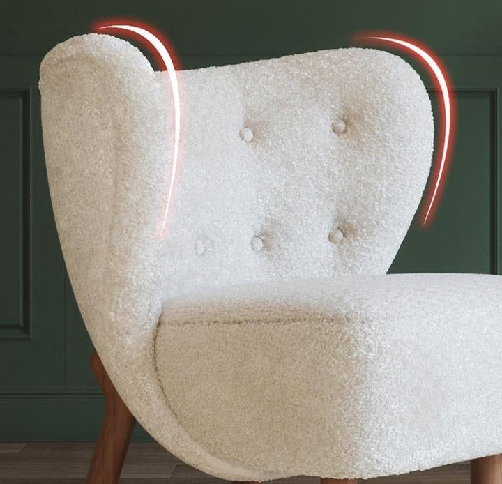Modern Accent Comfy Chair / Wool Lazy Boucle Chair
