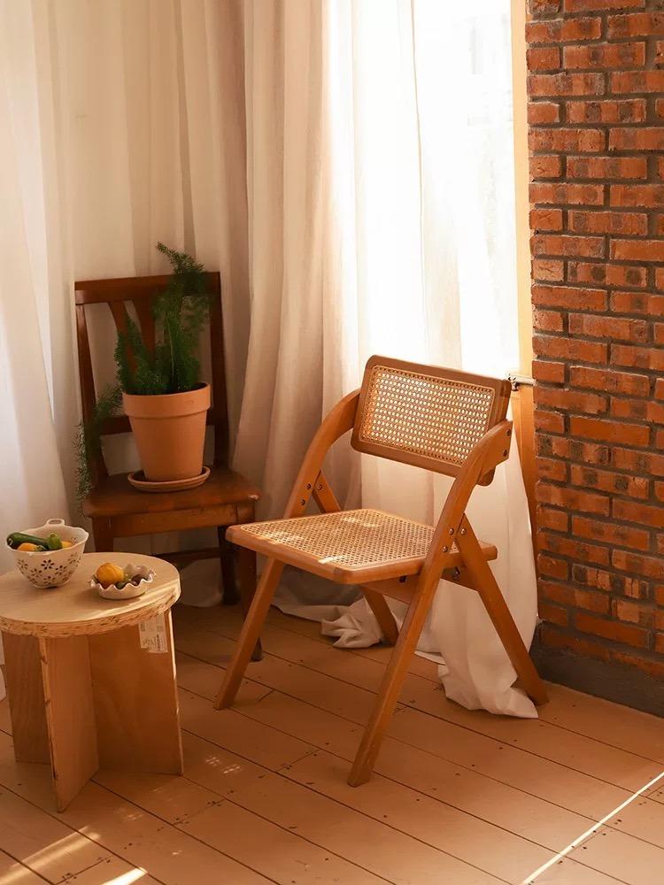 Cane Mesh Folding Chair