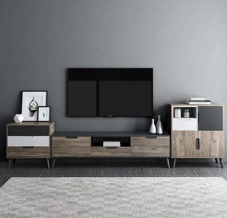 Catalina Industrial Red Oak TV Console / Coffee Table