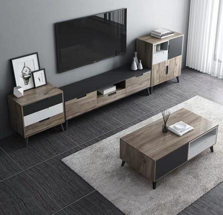 Catalina Industrial Red Oak TV Console / Coffee Table