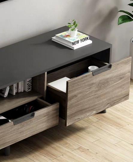 Catalina Industrial Red Oak TV Console / Coffee Table