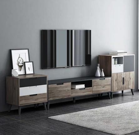 Catalina Industrial Red Oak TV Console / Coffee Table