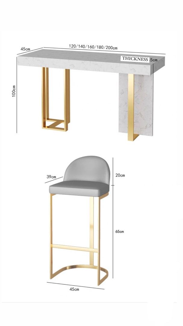 Modern Sintered Stone Bar Table