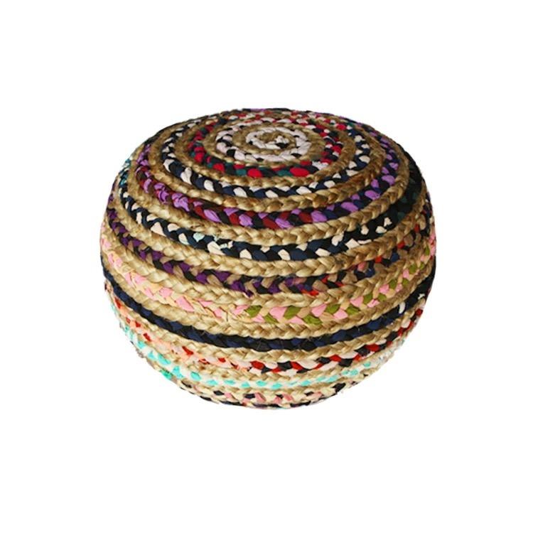Colorful Upholstered Pouf