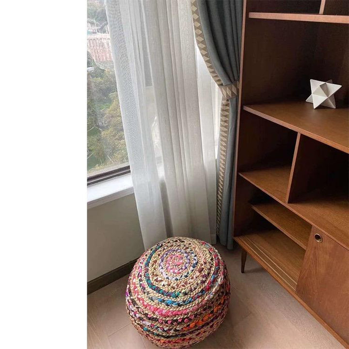 Colorful Upholstered Pouf