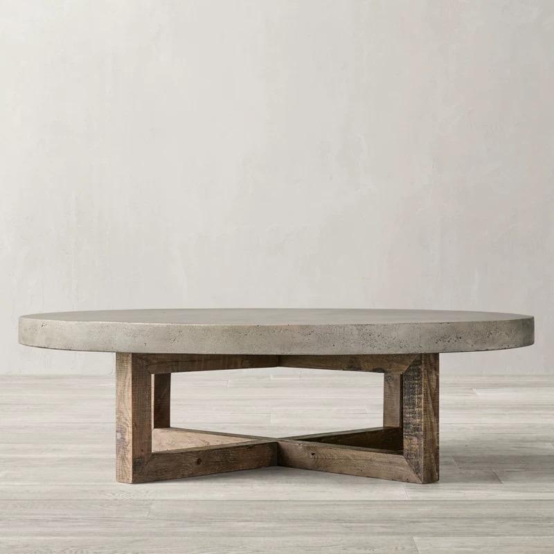 Concreate Cross Legs Coffee Table