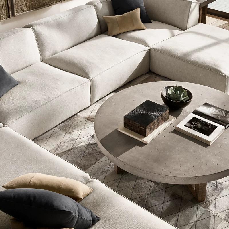 Concreate Cross Legs Coffee Table