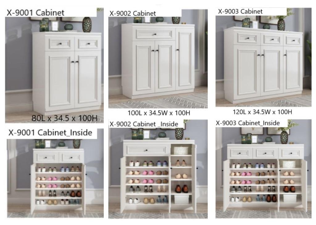 CRYSTAL Modern Entryway Shoe Cabinet - Wood Storage Organizer