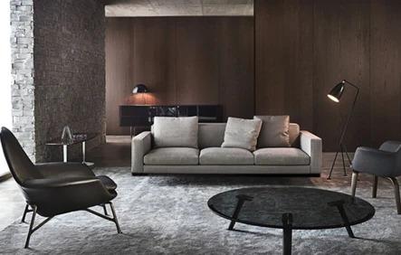 Contemporary Nordic Scandinavian Fabric Down Feather Sofa