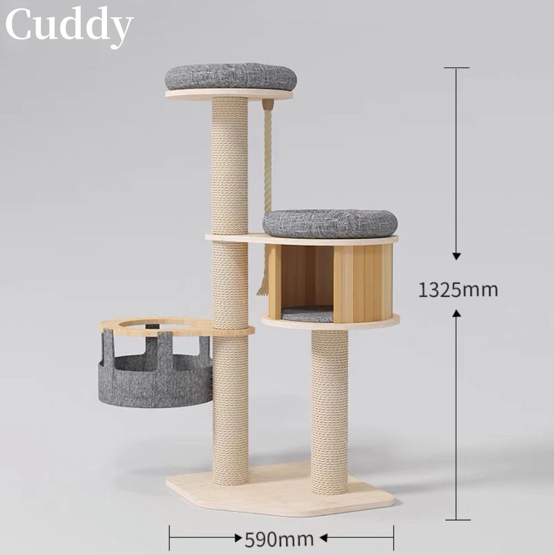 Solid Wood Cat Climbing shelf cat toy Scratching Post
