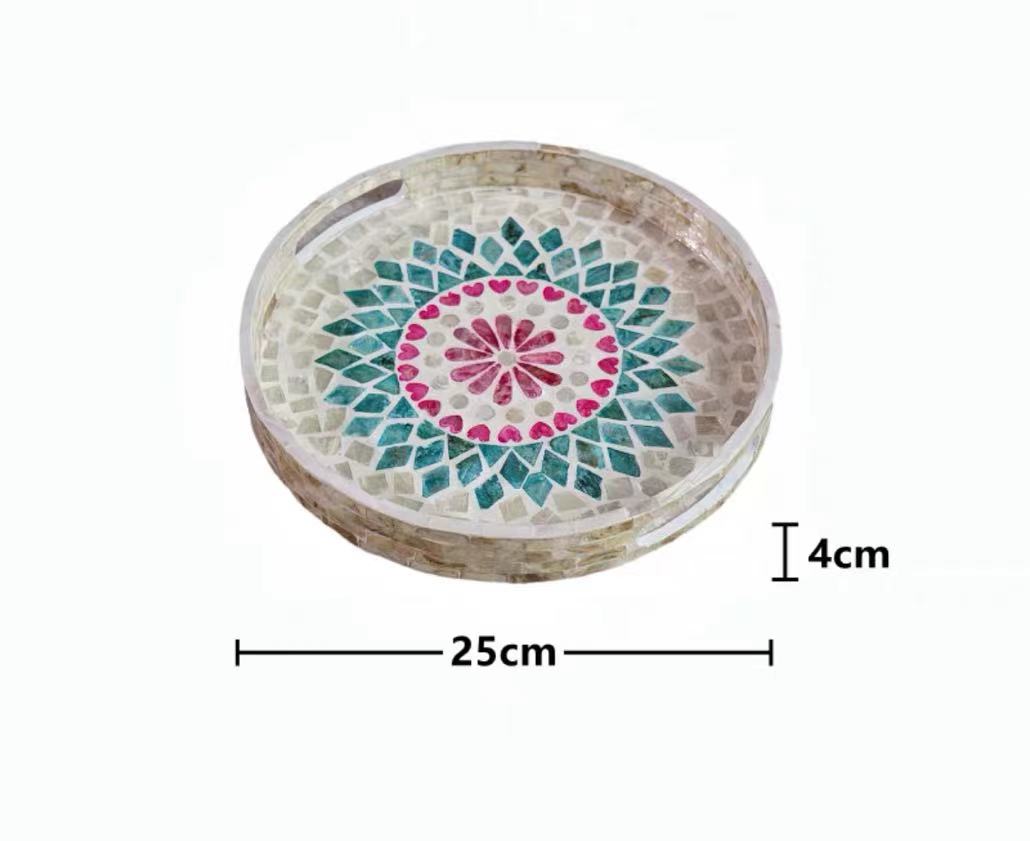 Round Mother Of Pearl  Deco Storage Tray