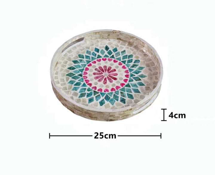 Round Mother Of Pearl  Deco Storage Tray