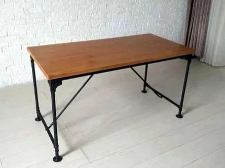 Industrial Solid Wood Dining Table & Bench