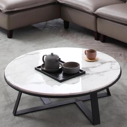 Round Marble Coffee Table Set