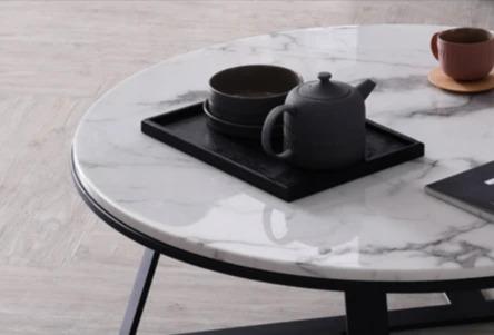 Round Marble Coffee Table Set