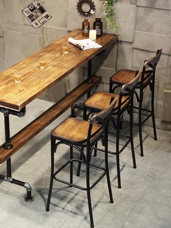Solid Wood Bar Chair