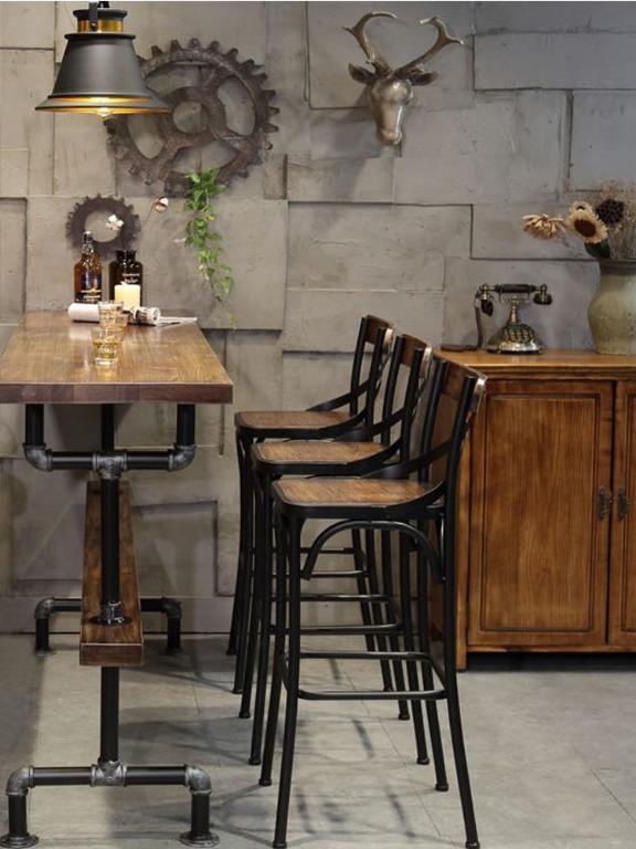 Solid Wood Bar Chair