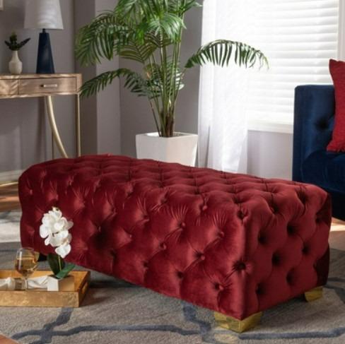 ELISE _ Velvet Tufted Ottoman Bench