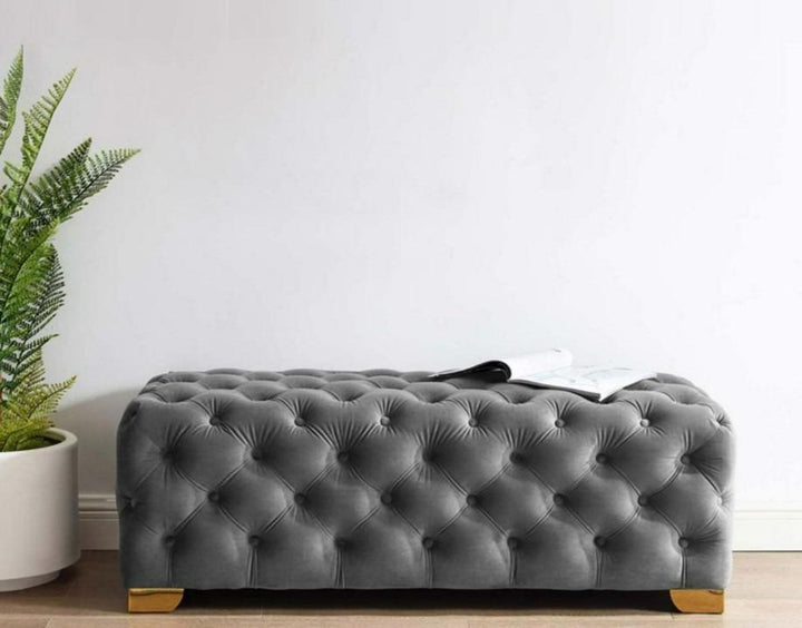 ELISE _ Velvet Tufted Ottoman Bench