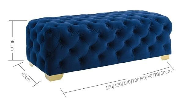 Velvet Tufted Ottoman Bench