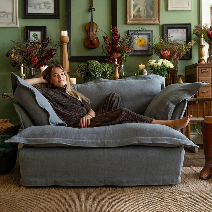 Emilio Velvet Sofa With Ottoman