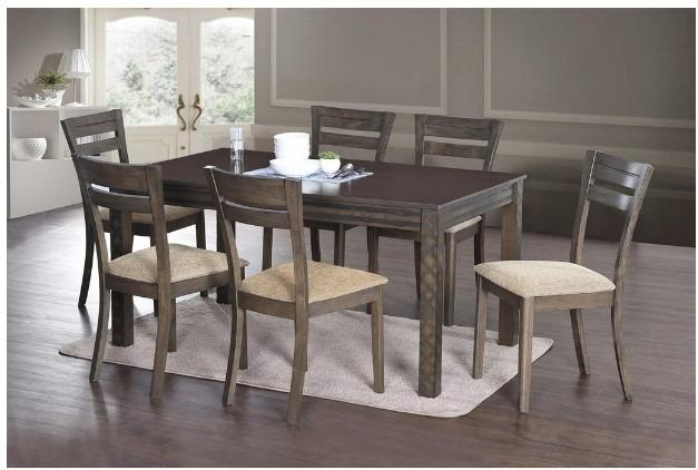 Dining Table Set (1 Table + 6 Chairs) - Solid Wood