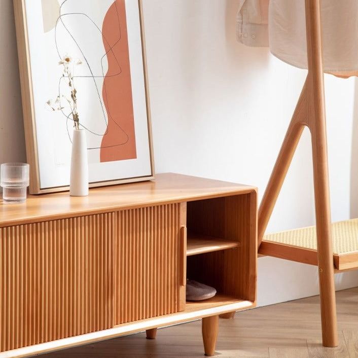 Everlee Solid Wood Cabinet for TV Shoe Storage