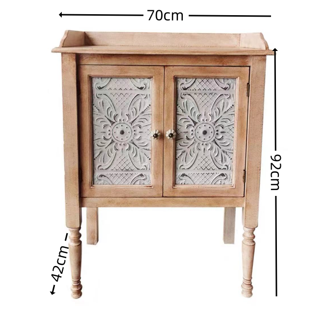 Retro Southeast Asia Solid wood iron carving Cabinet Sideboard