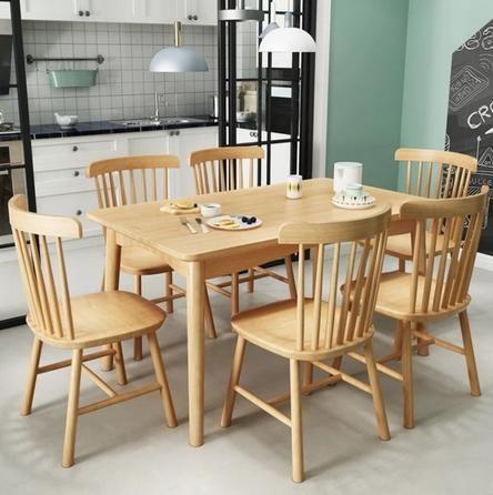 FINLEY Modern Rustic Solid Wood Dining Table Chair