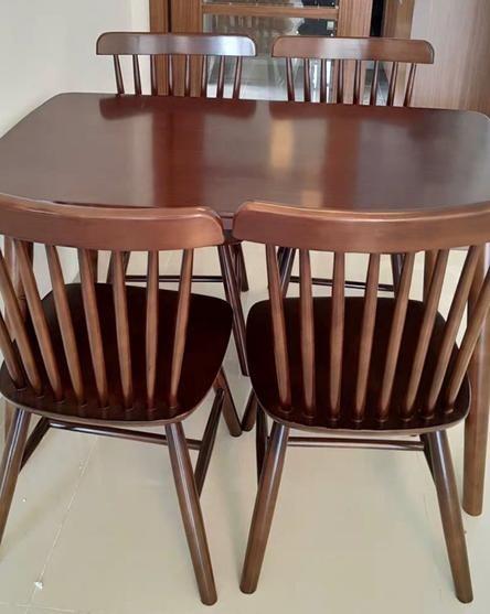 FINLEY Modern Rustic Solid Wood Dining Table Chair