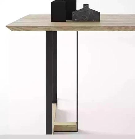 FIONA Postmodern Classic Solid Elm Wood Dining Table