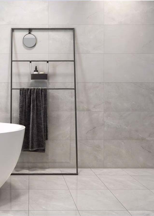 Freestanding Towel Bar With Mini Mirror