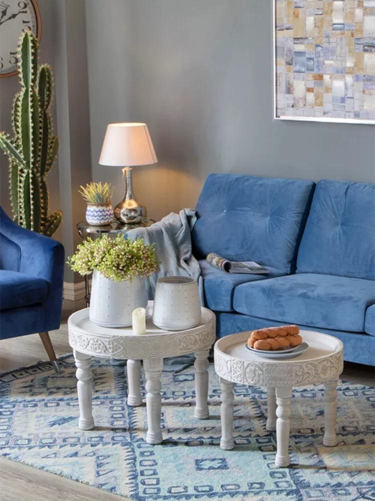 French White Tray Top End Table