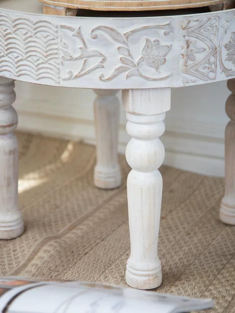 French White Tray Top End Table