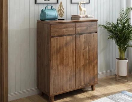 WAREHOUSE SALE GENESIS Solid Oak Wood 2 Door Shoe Cabinet