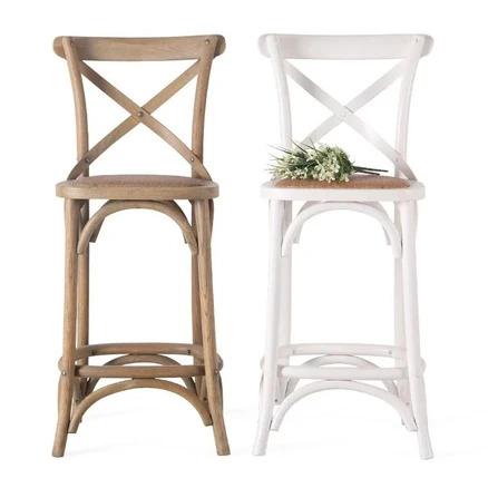 Rustic Solid Wood Bar Stool