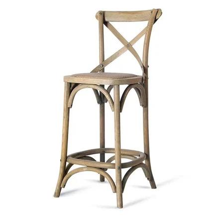 Rustic Solid Wood Bar Stool