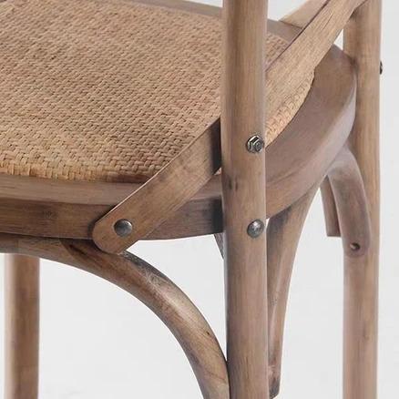 Rustic Solid Wood Bar Stool