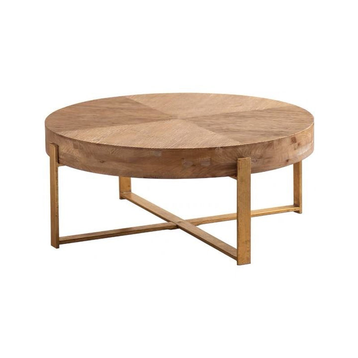 Gold Metal Cross Legs Coffee Table